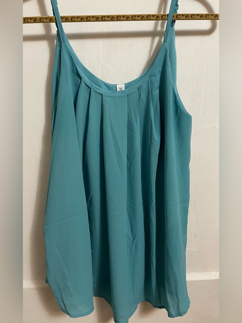 Ladies Zenana Outfitters Spaghetti Strap Top- Light Teal - Lined - Size Small